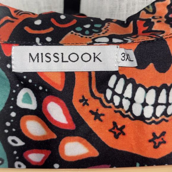 Mens Unisex Day of the Dead button Shirt 3x Short Sleeve Dia De Los Muertos Top - Picture 3 of 5